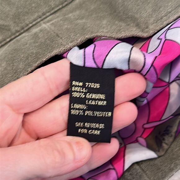 Twiggy green genuine leather jacket size medium - Picture 6 of 9